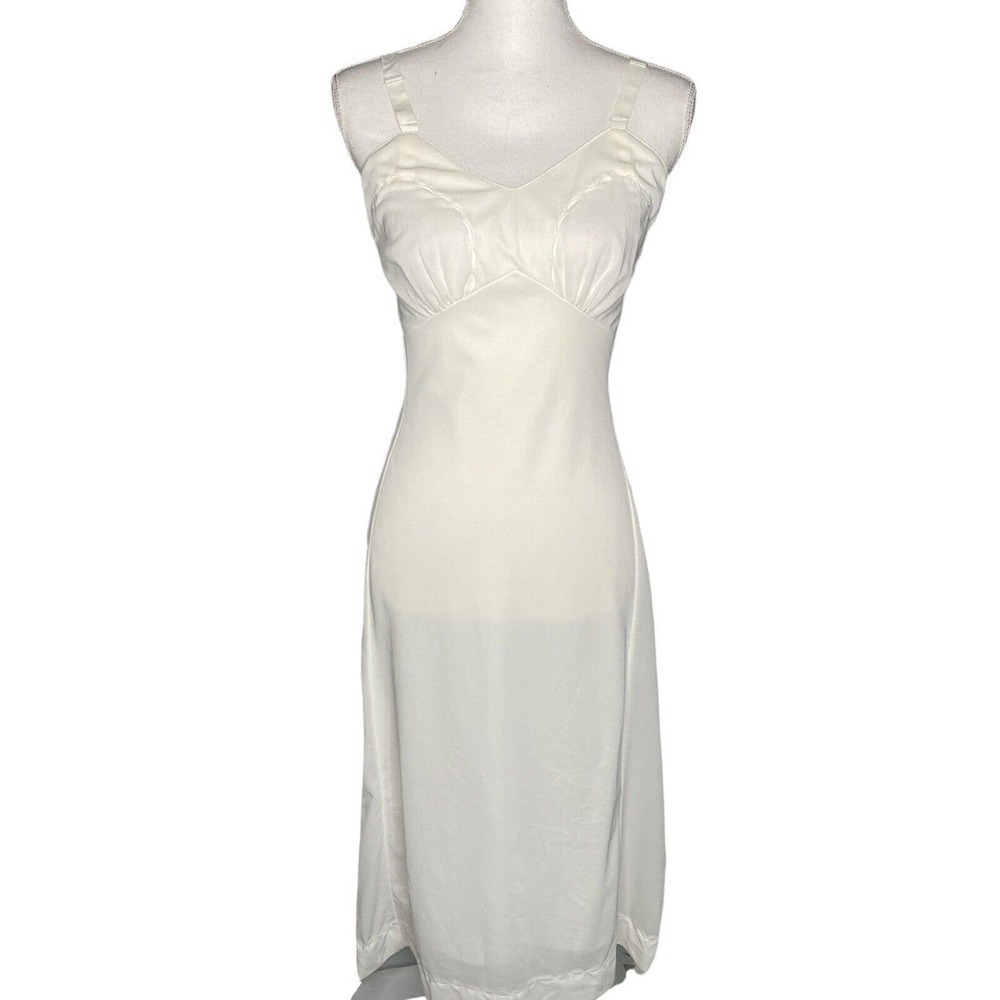 Movie Star Vtg Night Gown Lingerie Chemise Sz 34 Medium Tall Nylon Slip …